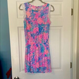 Lilly Pulitzer Vibrant Pink and Blue Romper
